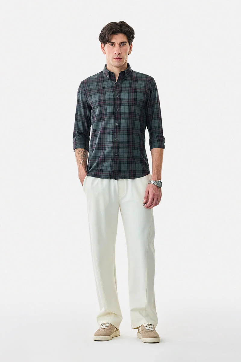 SNITCH Plaid 100% Cotton Slim Fit Shirt